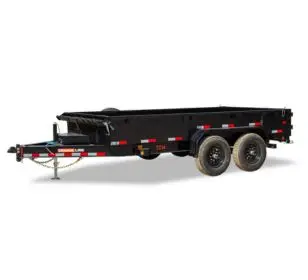 A dual‑axle Ironbull flatbed trailer with a wooden deck and rear loading ramps, designed for hauling equipment or materials.