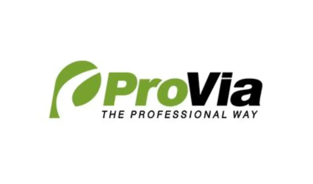The ProVia logo featuring a green leaf icon to the left of the word “ProVia,” with “Pro” in green and “Via” in black, and the tagline “The Professional Way” beneath it.