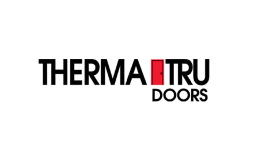 The Therma‑Tru Doors logo with the words “Therma” and “Tru” in bold black lettering separated by a red door icon, with the word “Doors” below.