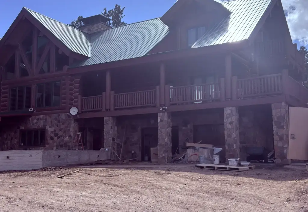 Multi-level deck and balcony on a Colorado mountain home