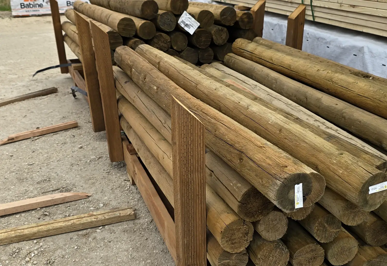 fencing round posts