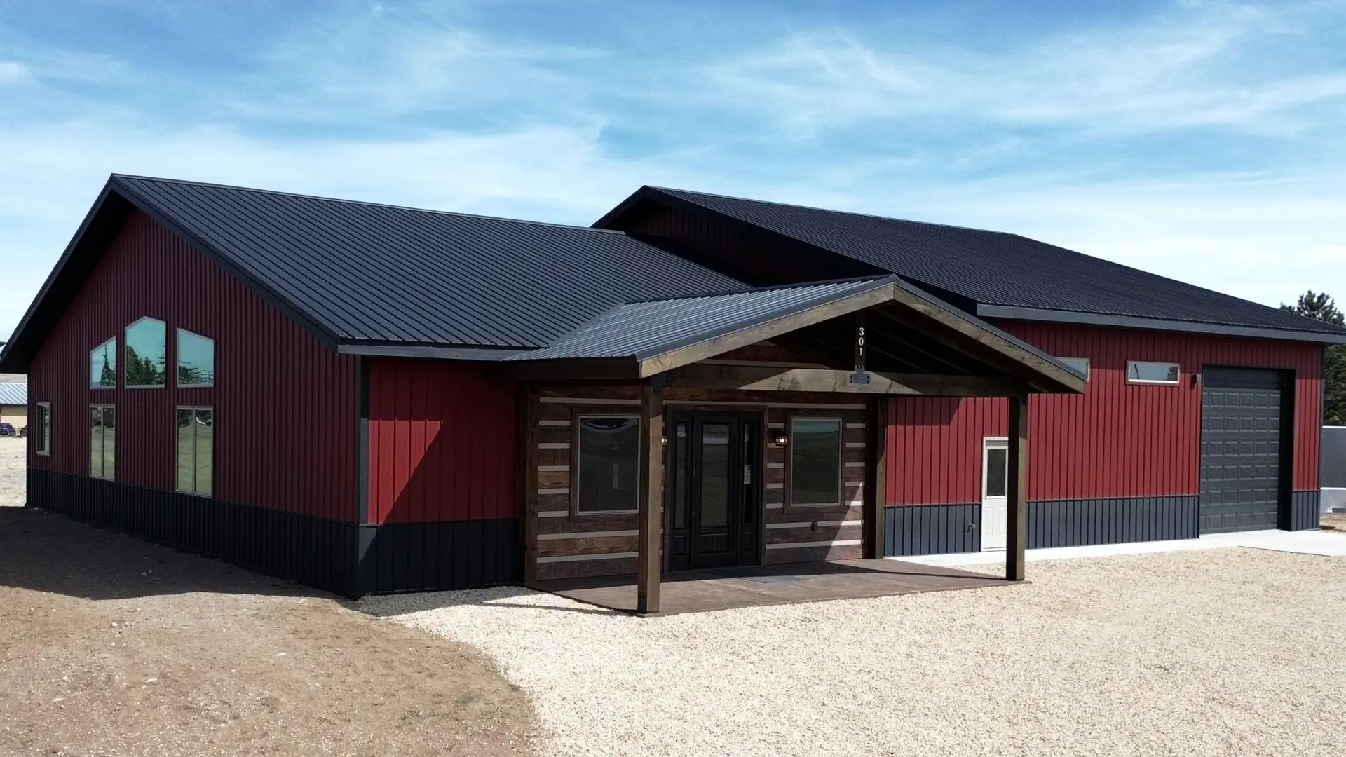 Finished pole barn in a Central Colorado mountain setting