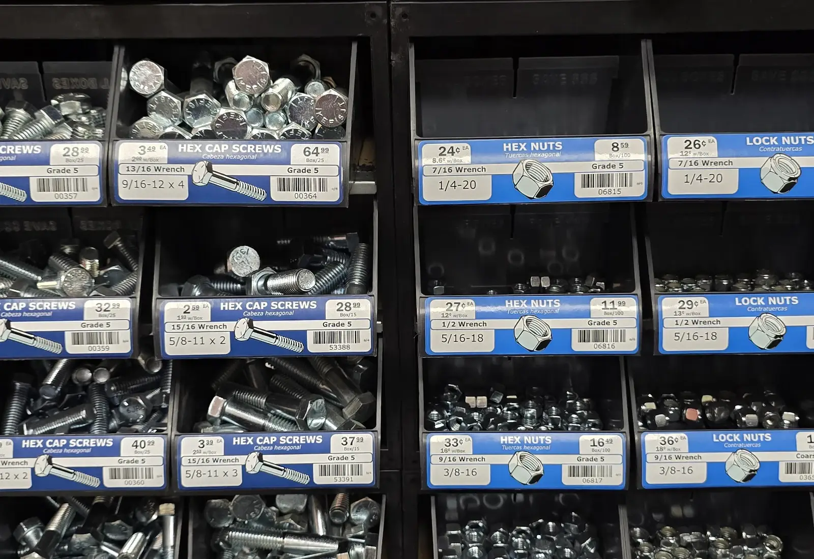 tools hardware bins